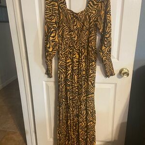 EUC Woman’s Kachel X Anthropology Sz 8 Tiger Striped Jumpsuit! Gorgeous Piece